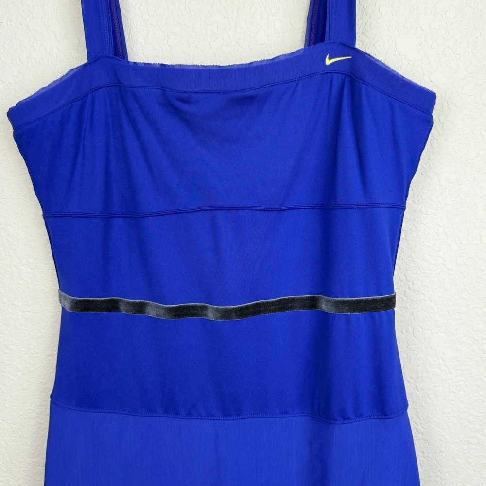 Nike Maria Sharapova 2008 Royal‎ Blue Velvet Trim Tennis Dress Sz L Preppy